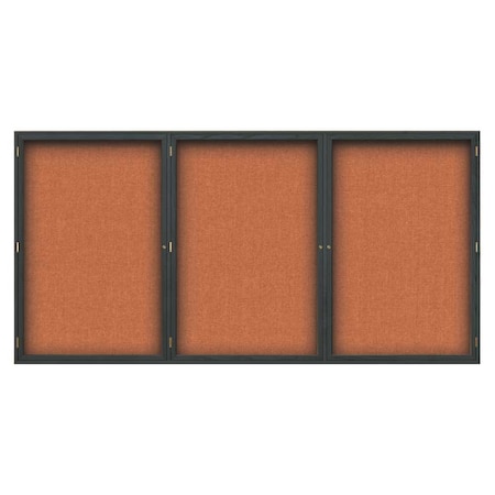 United Visual Products Open Faced Easy Tack Board, 72"x36", Green Fabric/Gold UV9003AEZ-GREEN-GOLD